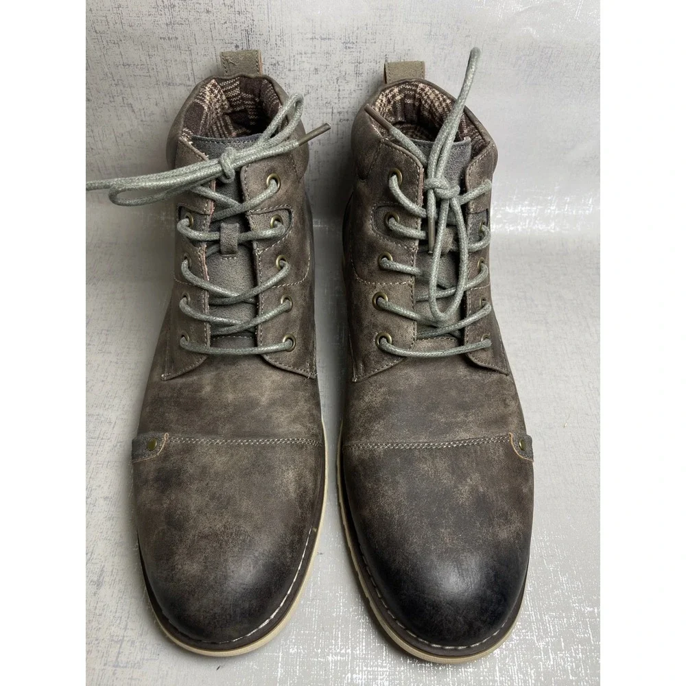 Ferro Aldo Colin Mens Brown Distressed Lace Up Cap Toe Ankle Boots Size 10